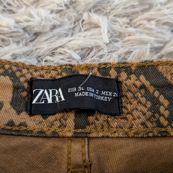 Zara Snake Print Women Skinny Jeans - Brown - Picture 6 of 6